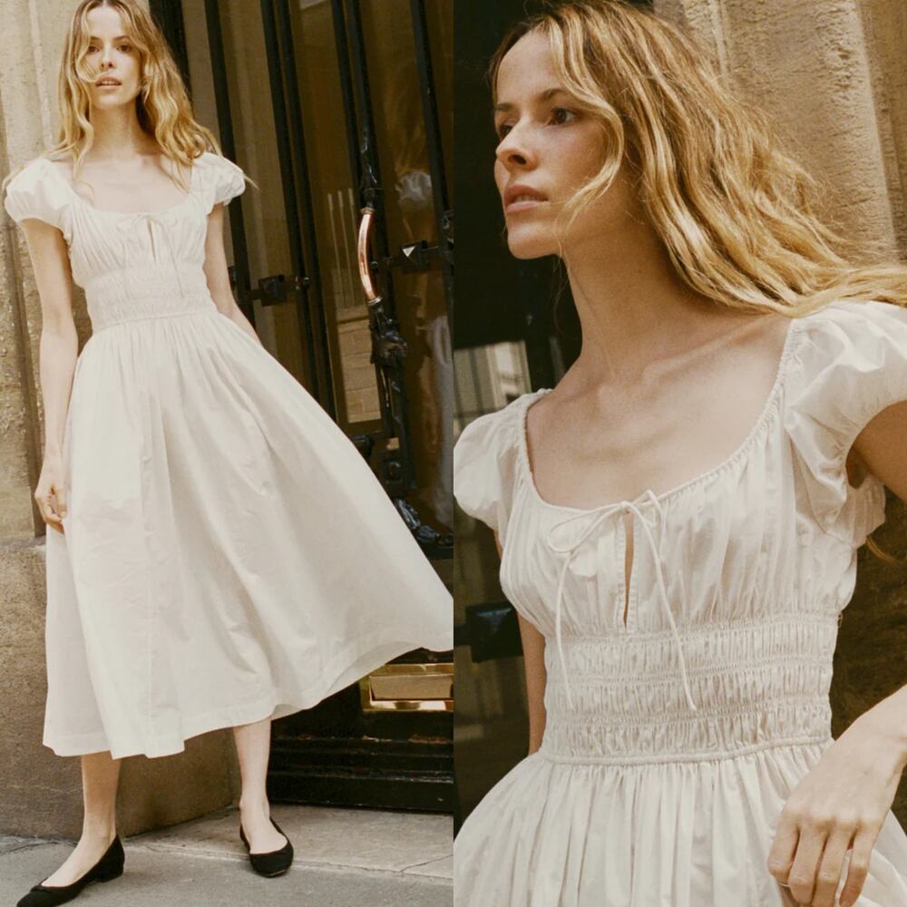 NWT Doen Quinn Dress in Salt